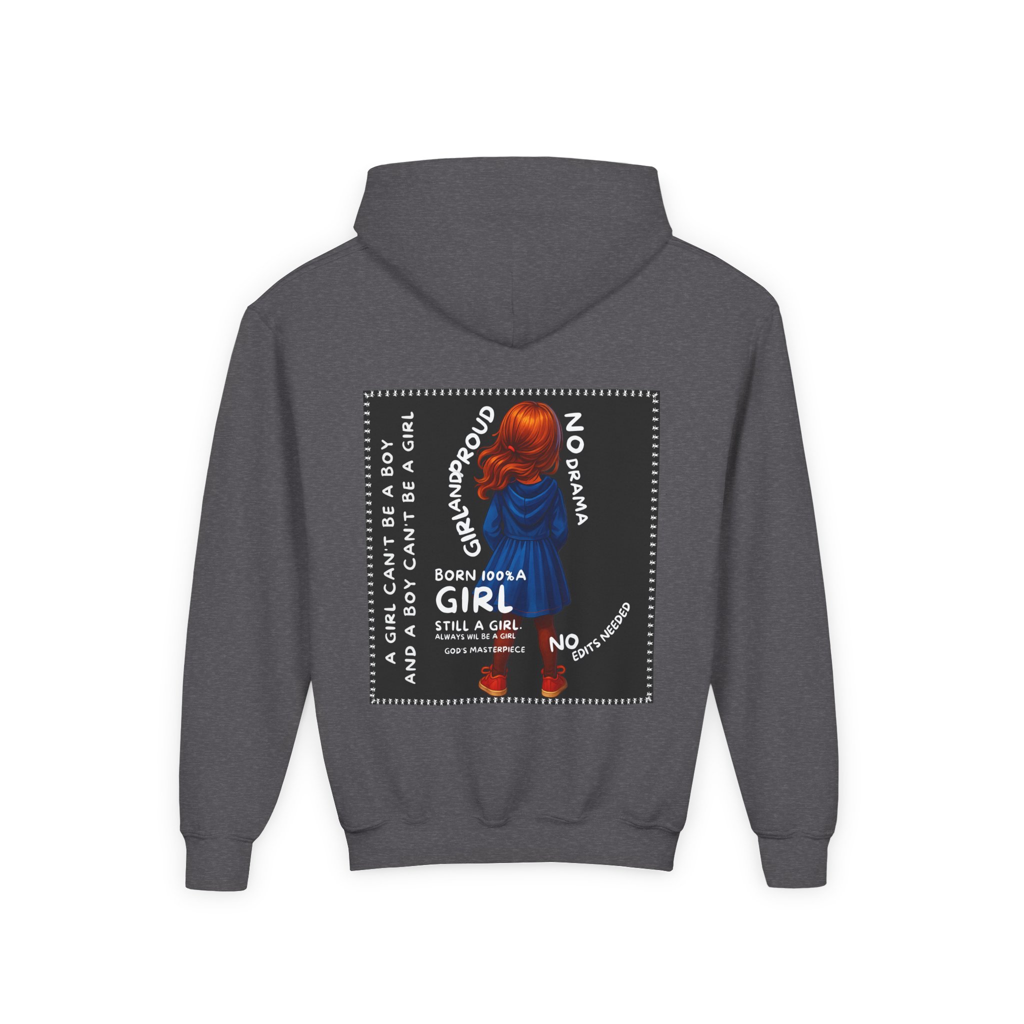 Girl Kids Hoodie - Sweatshirt -Girl is not a boy. - Image 18