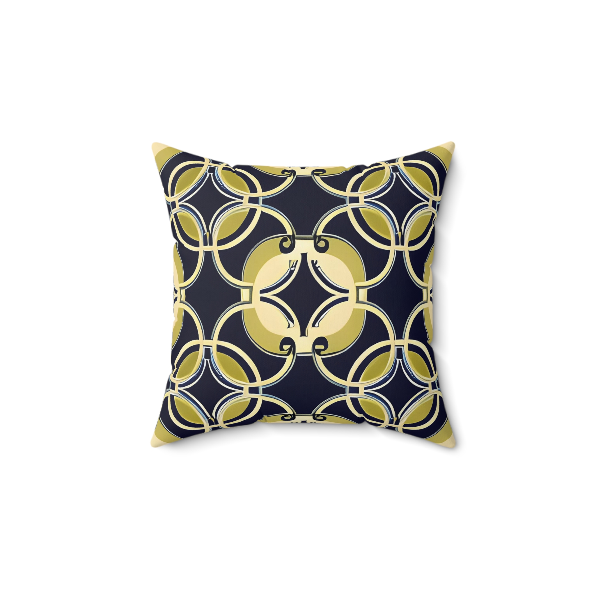 Golden Chain Spun Polyester Square Pillow (HLSQ0038)