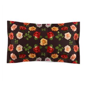 Dark Brown Rose Microfiber Pillow Sham (HLPS0019)